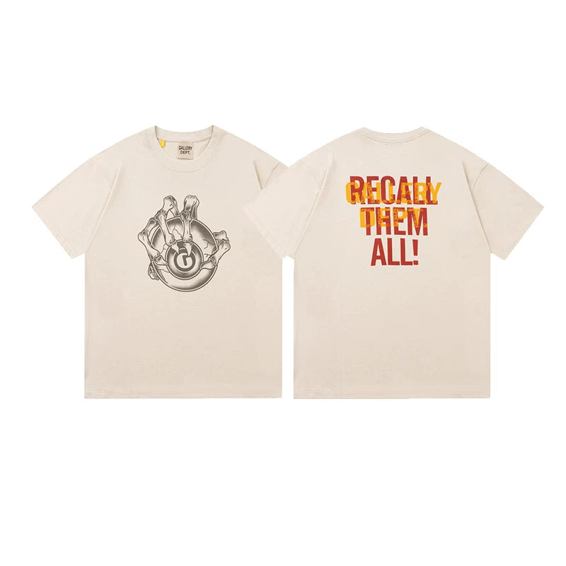 Vlone Fog Gallery DEPT American Printing Short Sleeve Vintage Loose Retro Make Old Gao Street T -shirt (94)