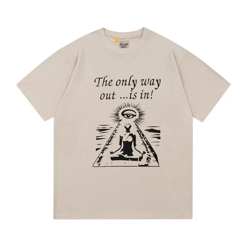 Vlone Fog Gallery DEPT American Printing Short Sleeve Vintage Loose Retro Make Old Gao Street T -shirt (91)