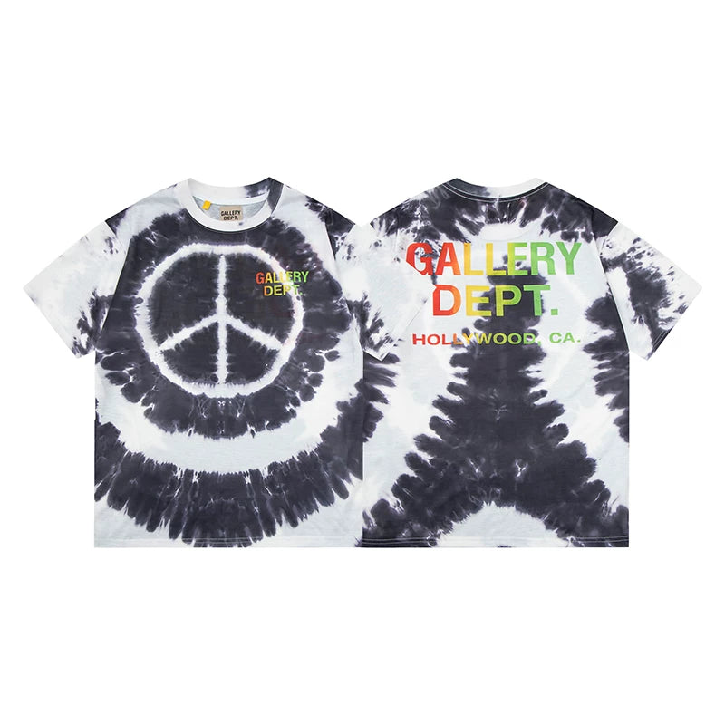 Vlone Fog Gallery DEPT American Printing Short Sleeve Vintage Loose Retro Make Old Gao Street T -shirt (95)