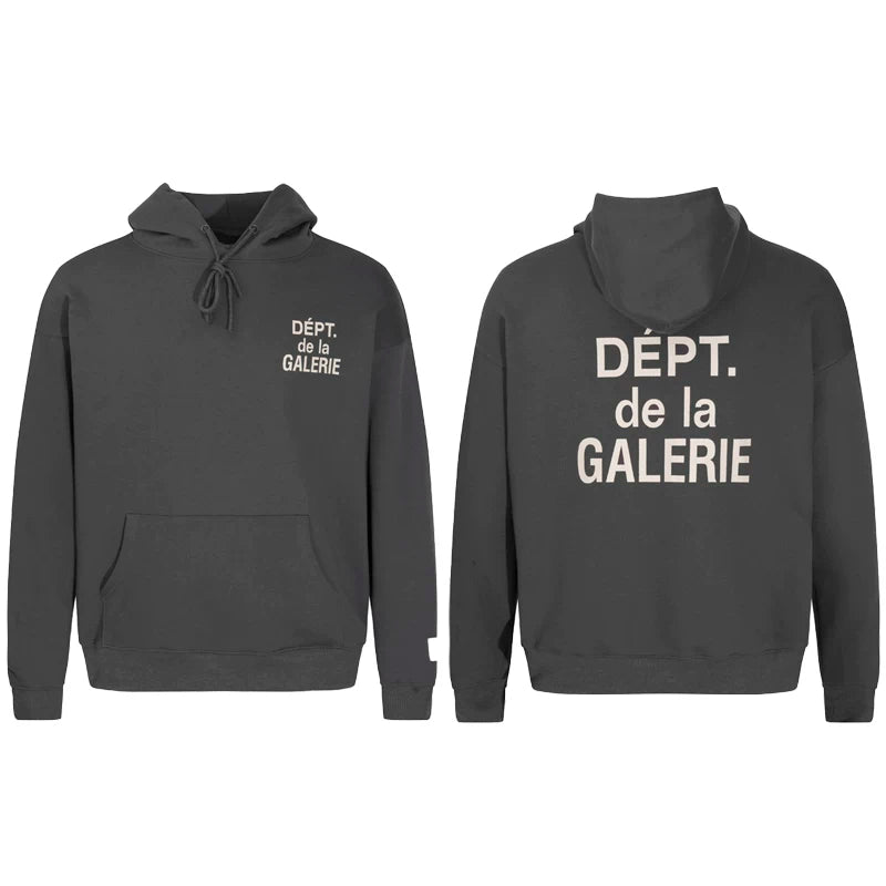 GALLERY DEPT DEPT DE LA GALERIE GOLD LOGO HOODIE BLACK