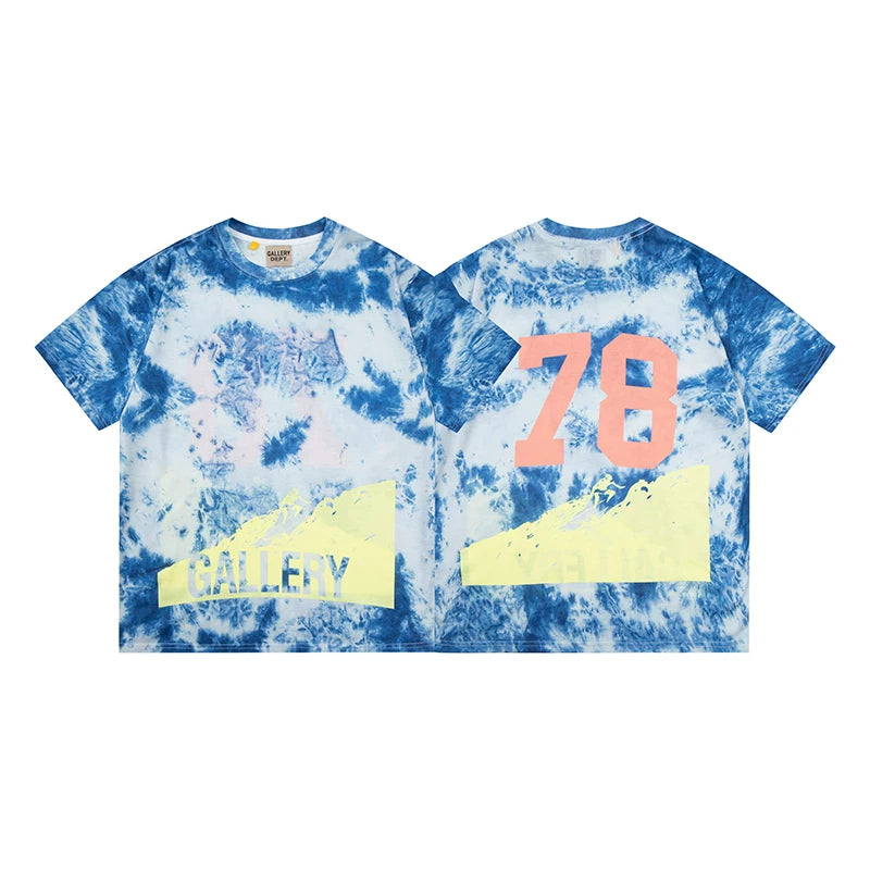Vlone Fog Gallery DEPT American Printing Short Sleeve Vintage Loose Retro Make Old Gao Street T -shirt (95)