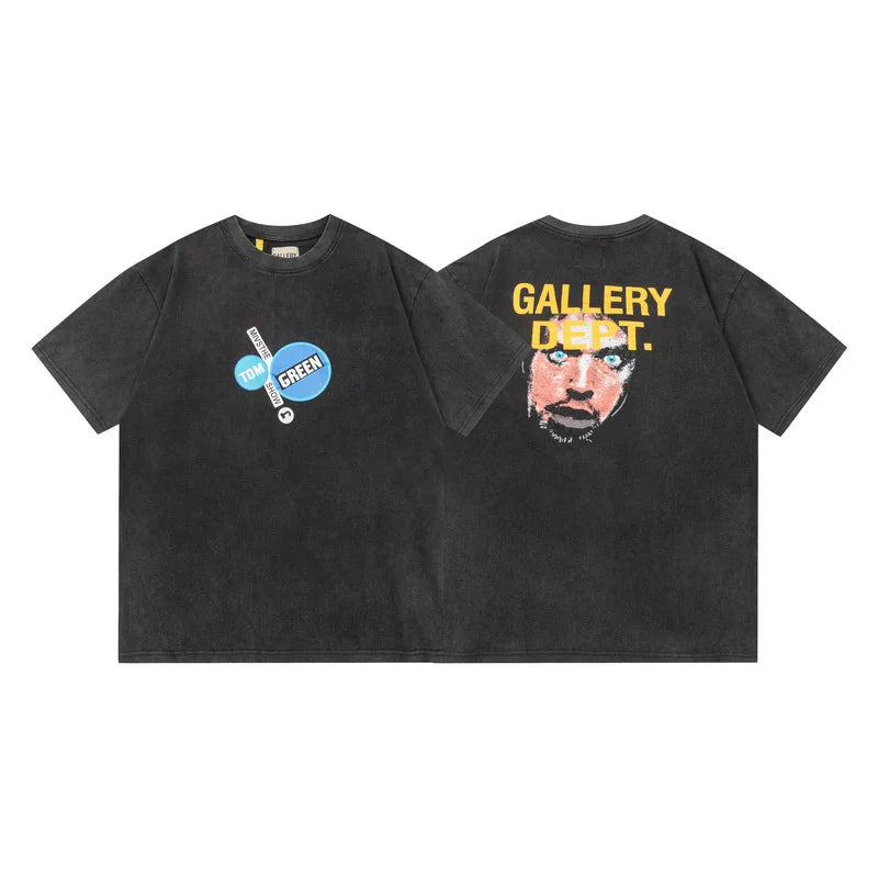 Vlone Fog Gallery DEPT American Printing Short Sleeve Vintage Loose Retro Make Old Gao Street T -shirt (95)