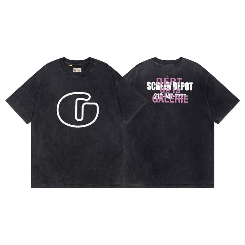 Vlone Fog Gallery DEPT American Printing Short Sleeve Vintage Loose Retro Make Old Gao Street T -shirt (91)