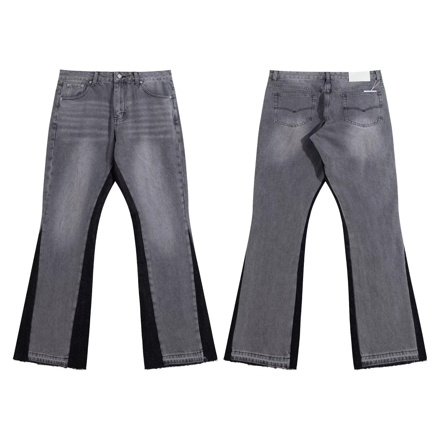 Gallery Dept Black‑Side‑Panel Grey Flare Jeans