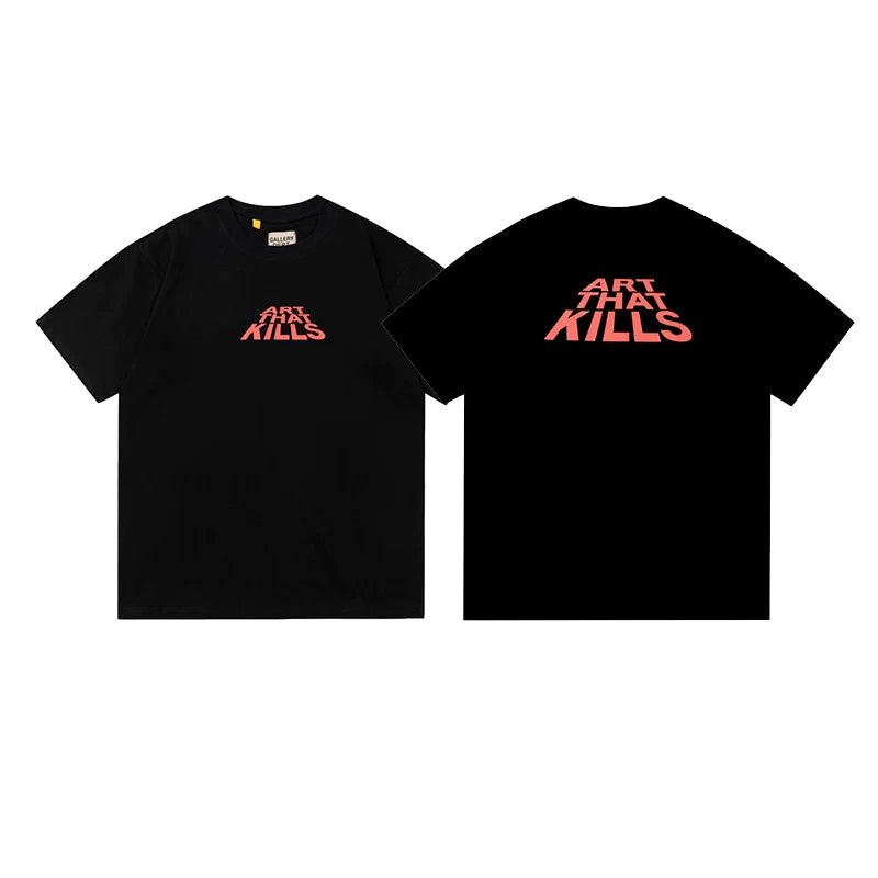 Vlone Fog Gallery DEPT American Printing Short Sleeve Vintage Loose Retro Make Old Gao Street T -shirt (91)