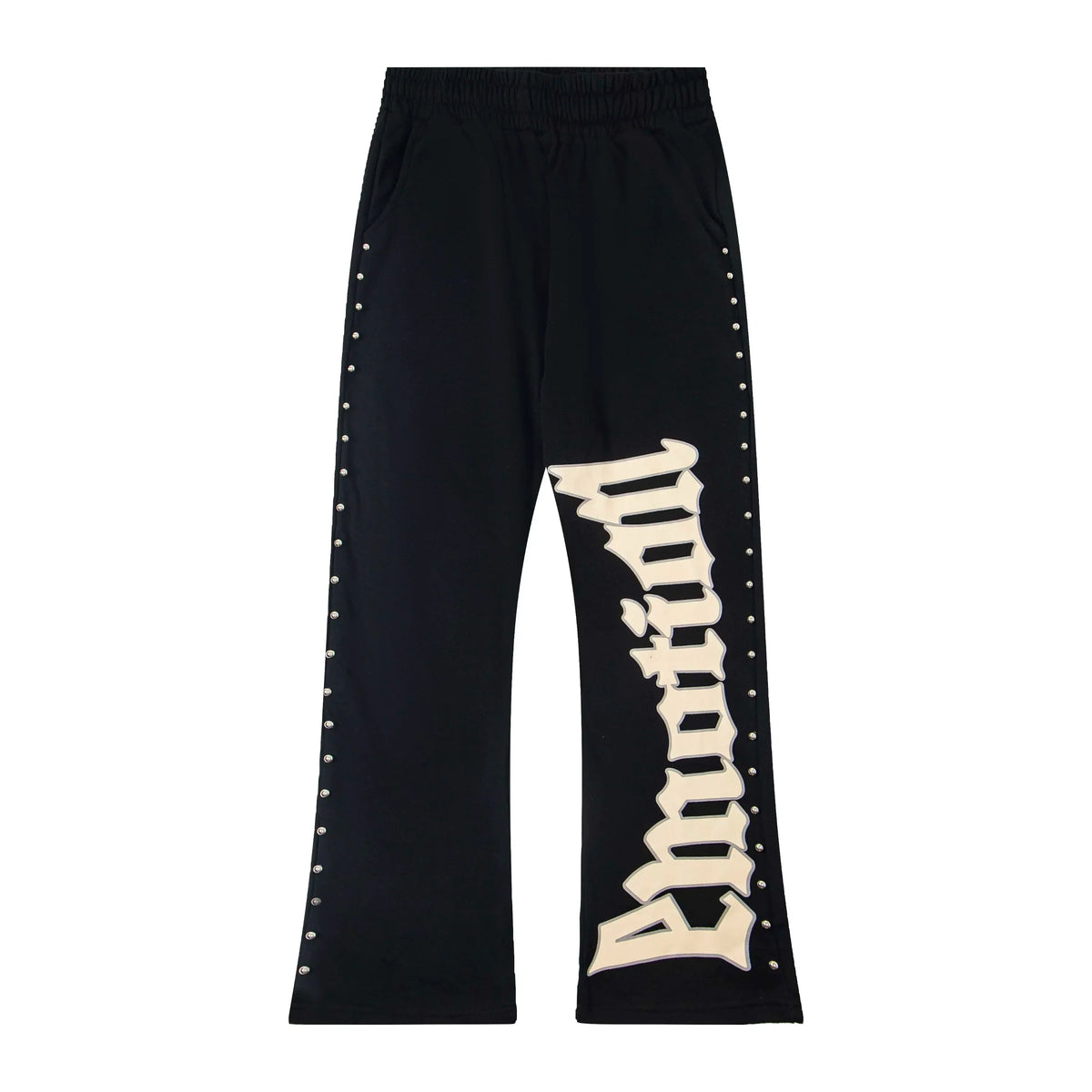 Mixed Emotion Black Studded Gothic Flare Sweatpants