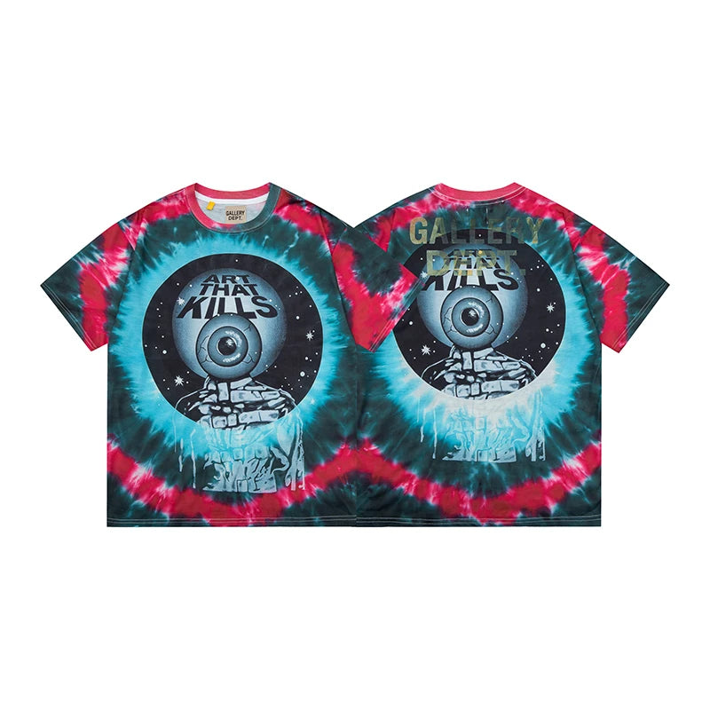 Vlone Fog Gallery DEPT American Printing Short Sleeve Vintage Loose Retro Make Old Gao Street T -shirt (95)
