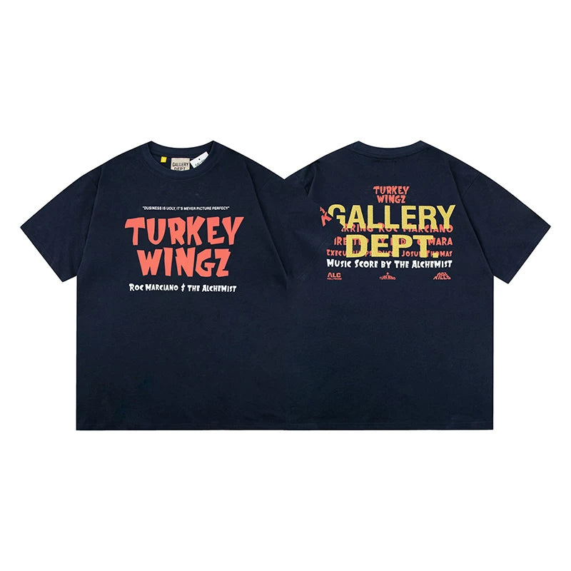 Vlone Fog Gallery DEPT American Printing Short Sleeve Vintage Loose Retro Make Old Gao Street T -shirt (95)