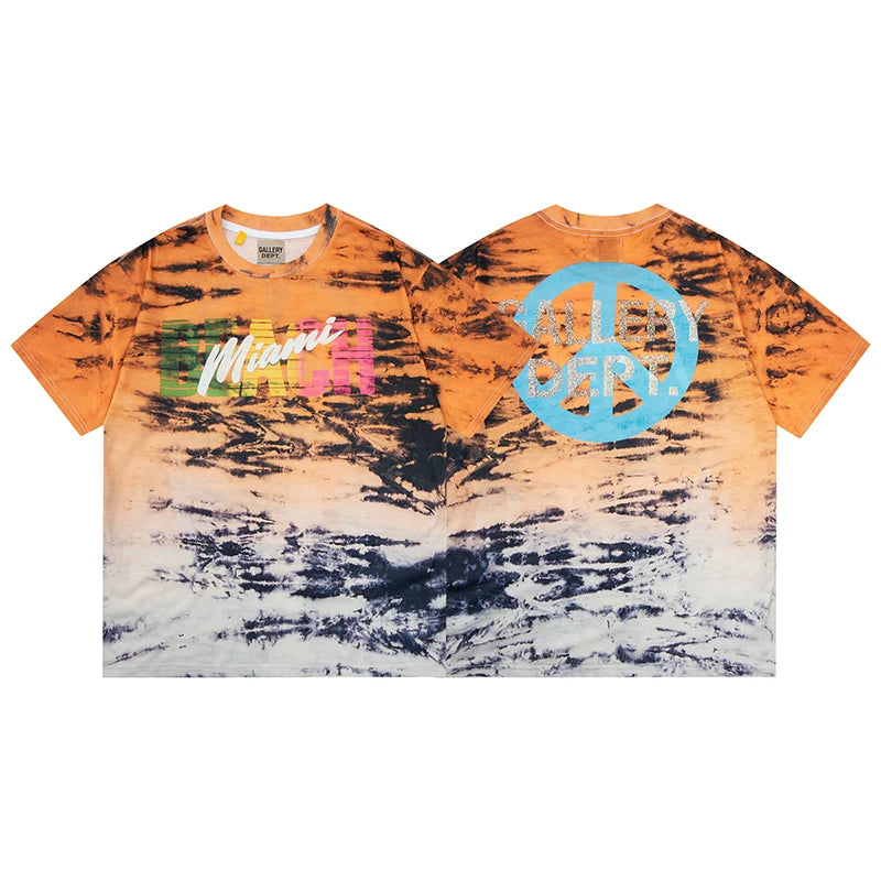 Vlone Fog Gallery DEPT American Printing Short Sleeve Vintage Loose Retro Make Old Gao Street T -shirt (91)