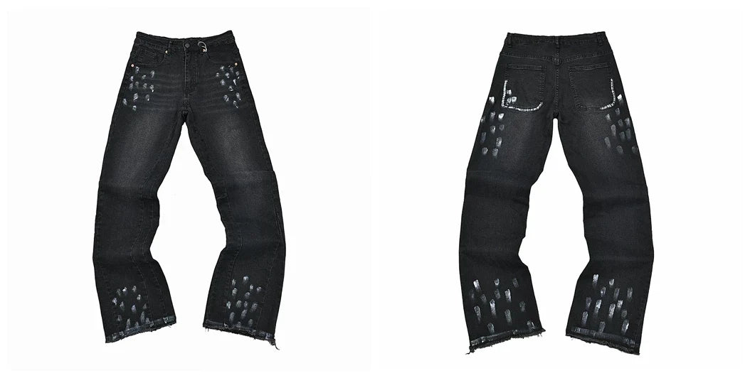 Gallery Dept Black Paint Splatter Denim Jeans