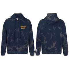GALLERY DEPT TIE DYE ZIP UP HOODIE NAVY