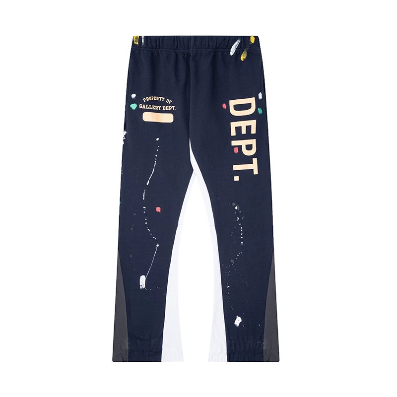 GALLERY DEPT PROPERTY OF PAINT SPLATTER FLARE SWEATPANTS NAVY