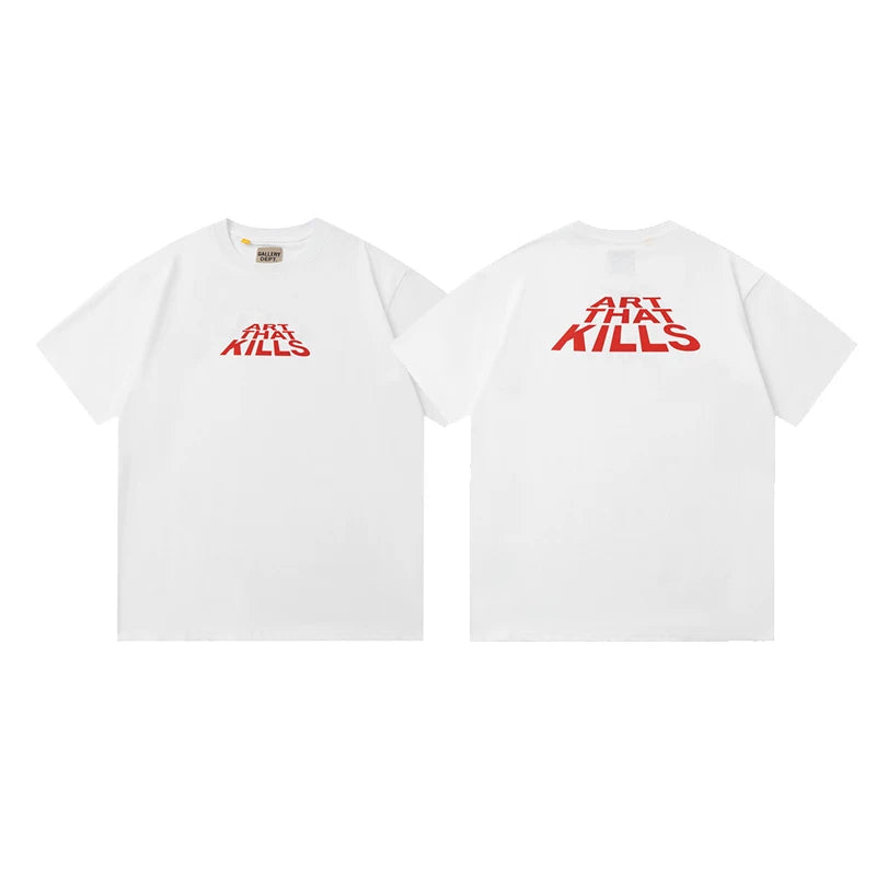 Vlone Fog Gallery DEPT American Printing Short Sleeve Vintage Loose Retro Make Old Gao Street T -shirt (91)