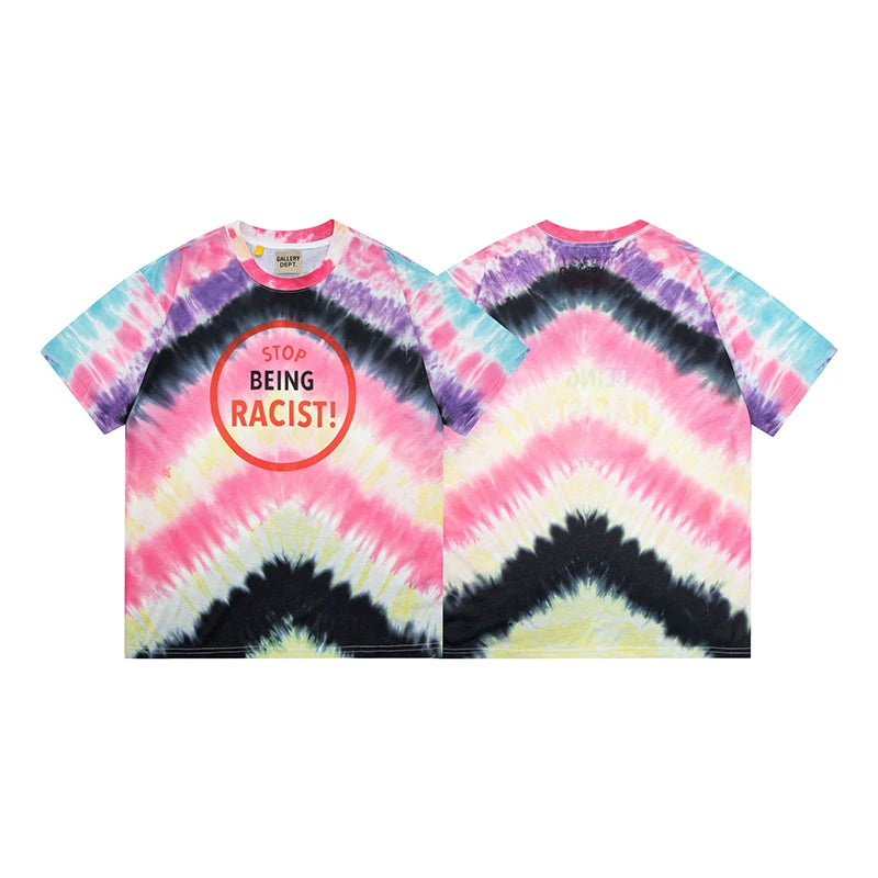 Vlone Fog Gallery DEPT American Printing Short Sleeve Vintage Loose Retro Make Old Gao Street T -shirt (91)