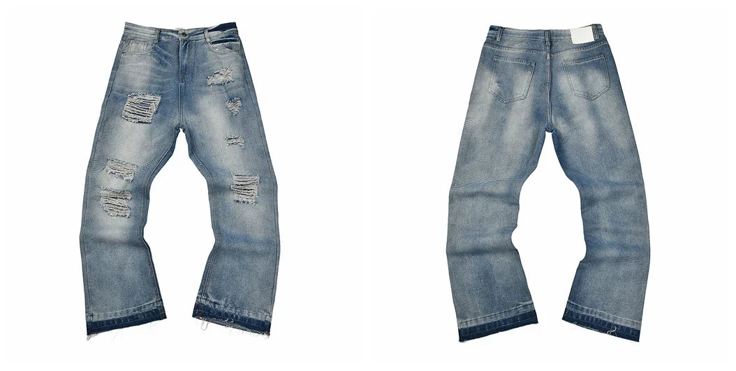 Gallery Dept Partial Ripped Light‑Wash Jeans