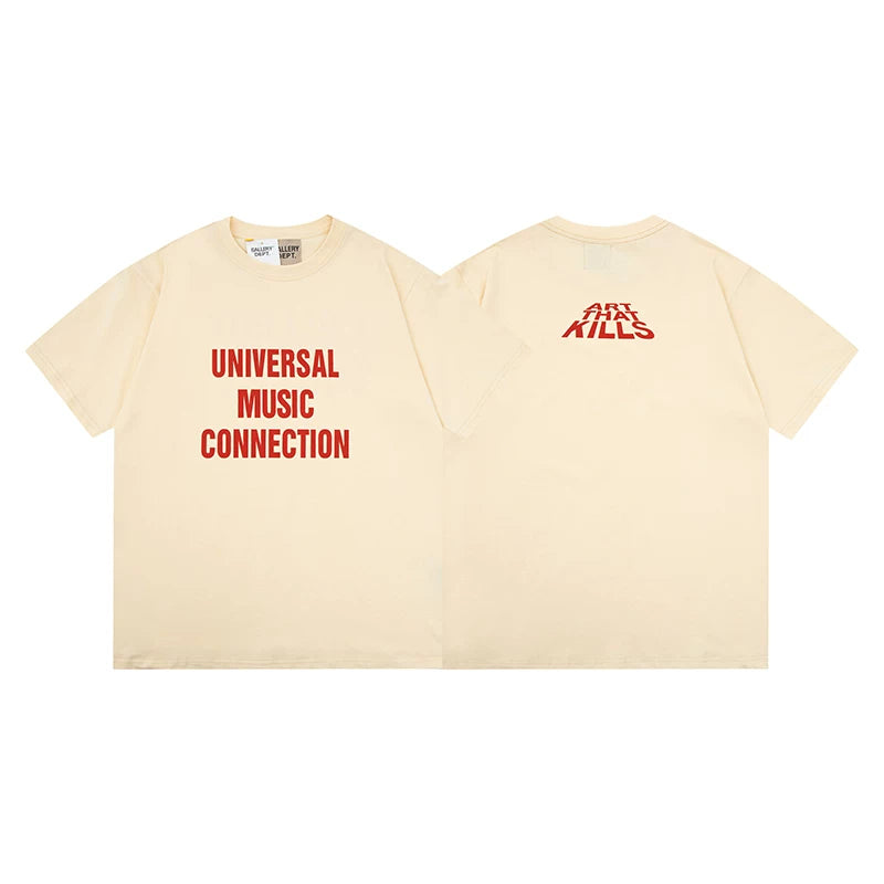 Vlone Fog Gallery DEPT American Printing Short Sleeve Vintage Loose Retro Make Old Gao Street T -shirt (95)