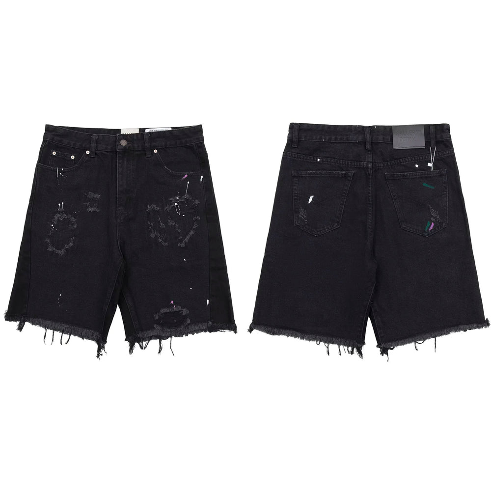 GALLERY DEPT DISTRESSED PAINT SPLATTER DENIM SHORTS