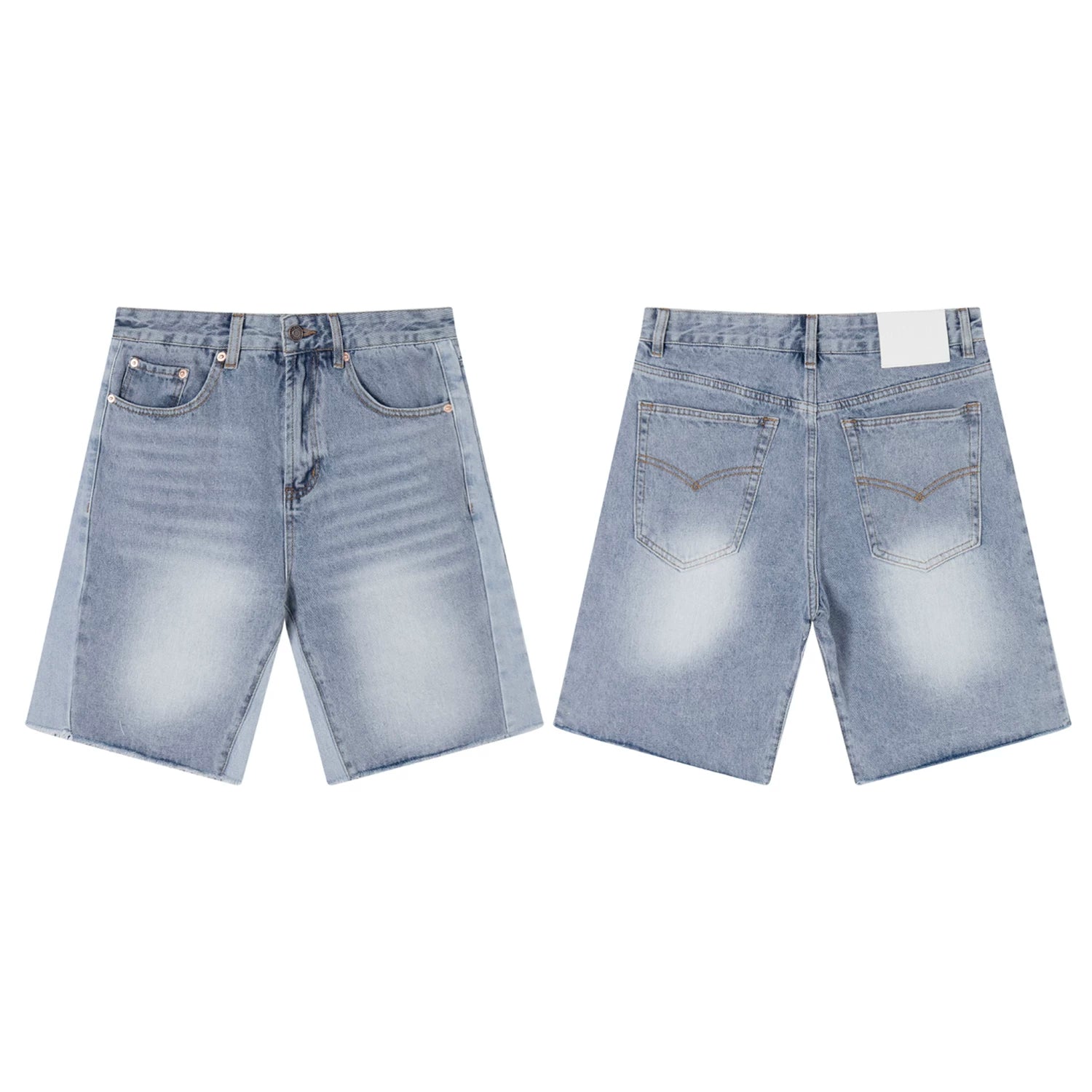 GALLERY DEPT SIDE PANEL LIGHT WASH DENIM JORT SHORTS