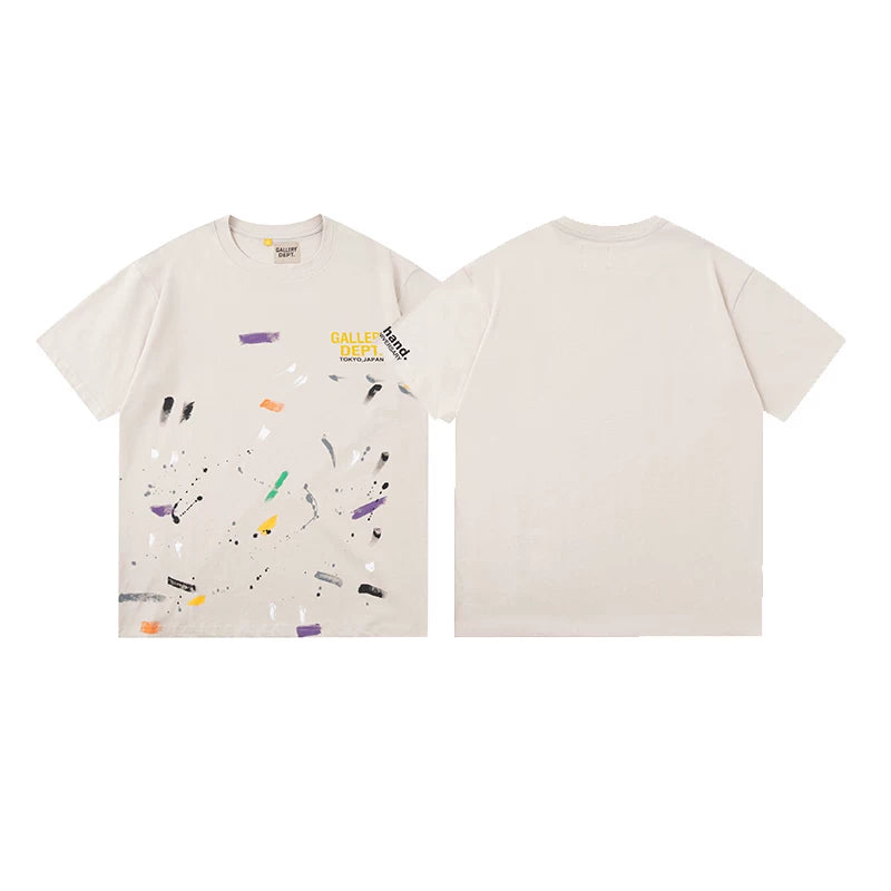 Vlone Fog Gallery DEPT American Printing Short Sleeve Vintage Loose Retro Make Old Gao Street T -shirt (95)