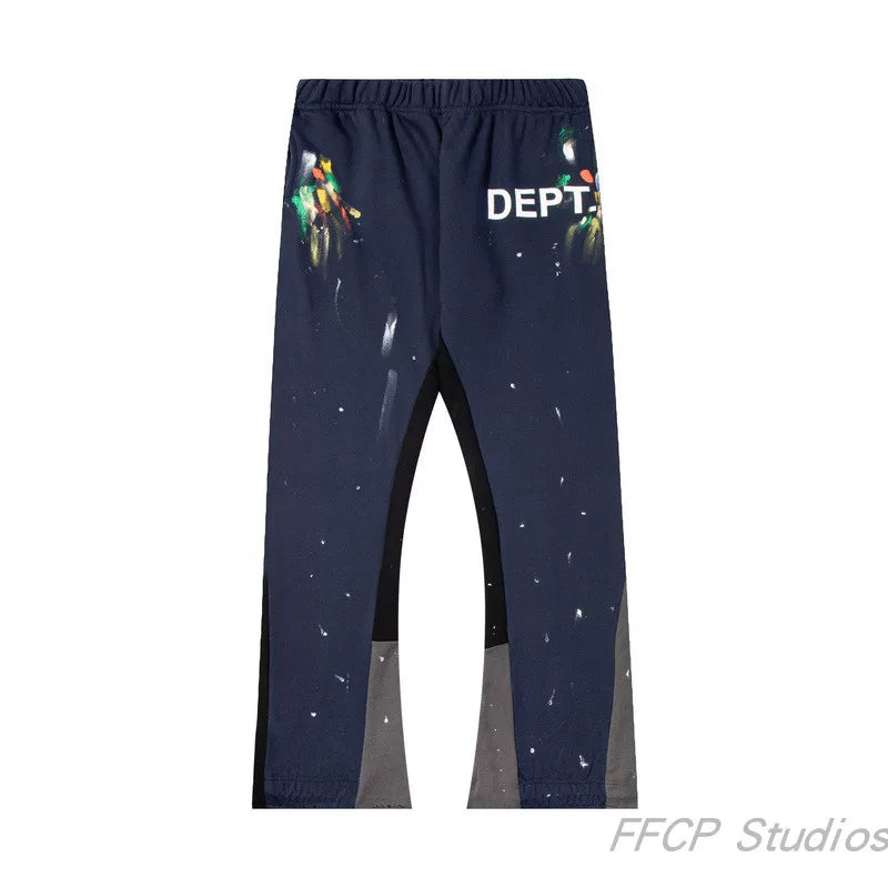 GALLERY DEPT PAINT SPLATTER FLARE SWEATPANTS NAVY