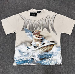 Mixed Emotion Jet Ski Cherub Retro Graphic Tee