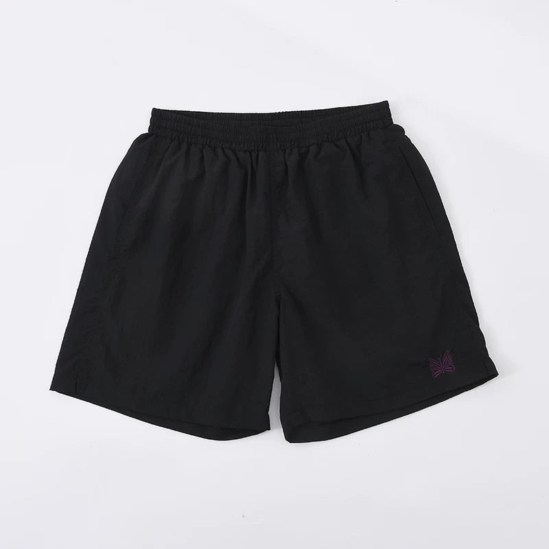 NEEDLES PURPLE BUTTERFLY EMBROIDERY NYLON SHORTS