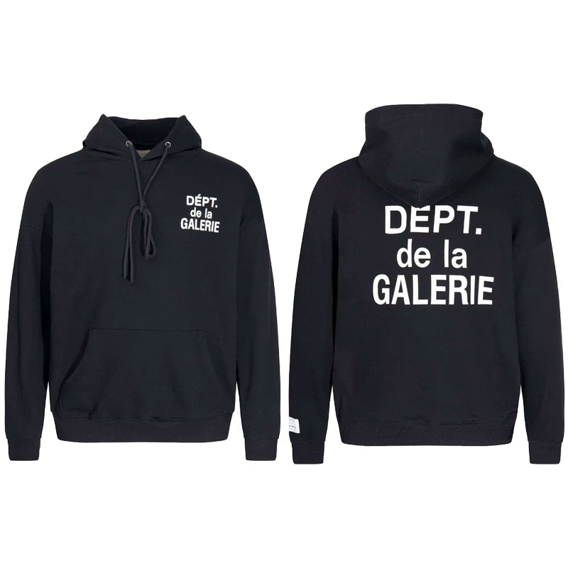 GALLERY DEPT DEPT DE LA GALERIE GOLD LOGO HOODIE BLACK