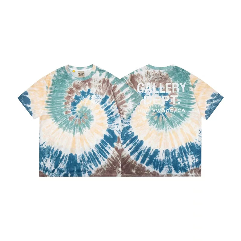 Gallery Dept Hollywood CA Pink Peach Tie‑Dye Short Sleeve Tee