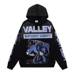 Vale Forever Valley Sport Dept Doberman Graphic Vintage Wash Hoodie
