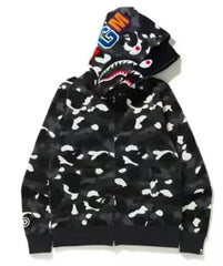 BAPE Black Camo Double Shark Full Zip Hoodie
